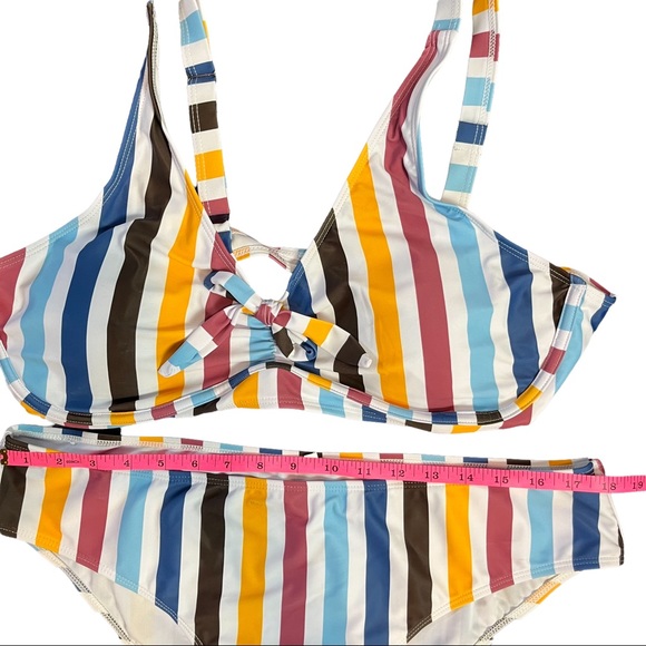 Striped 2 Piece Bikini Swimsuit Bathing suit size XXL - Picture 4 of 9